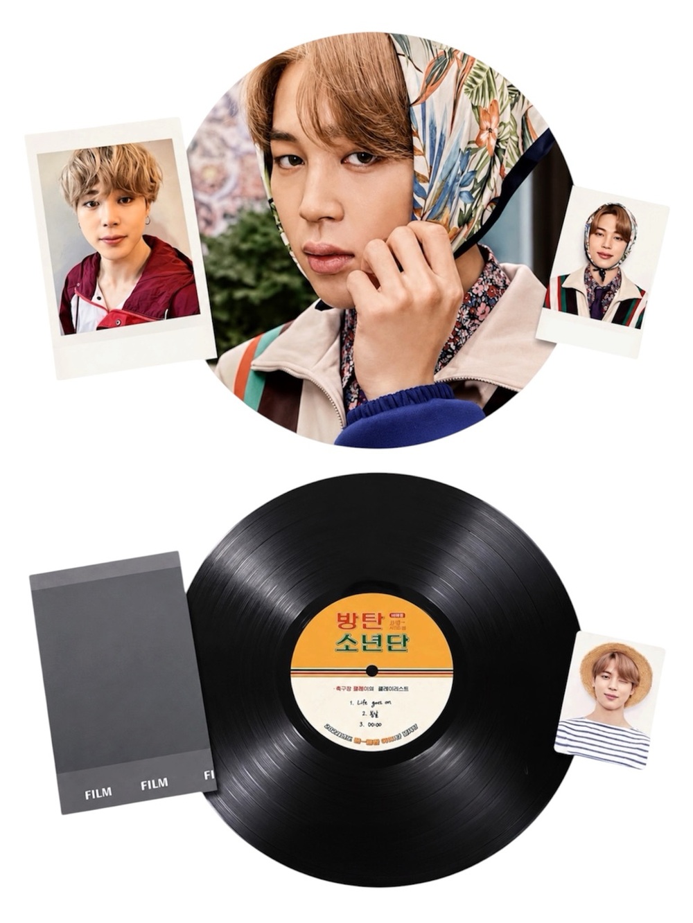 BTS SEASONS GREETINGS 2021 JIMIN PHOTO SET + STICKER SHEET (4PCS) - NEW